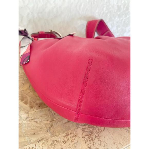 Coach Large Ergo Pleated hobo/soho raspberry Leather Shoulder Bag F13731 - Picture 8 of 13